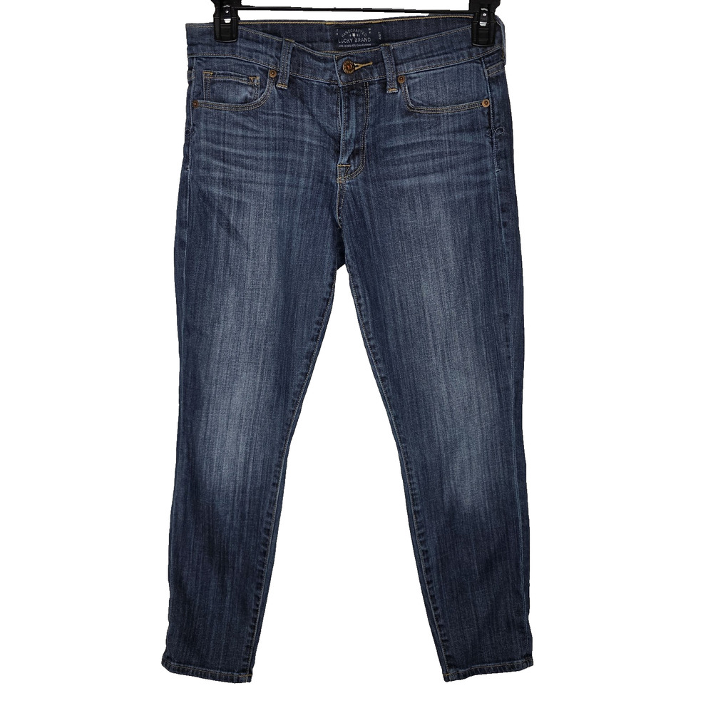 Lucky Brand Jeans Womens 4/27 Blue Low Rise Sofia Skimmer Capri Stretch Denim